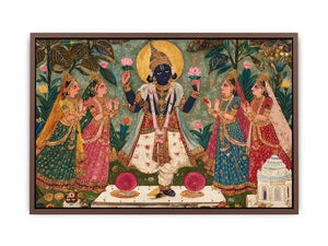 Krishna devotional traditional Indian painting canvas Canvas Print