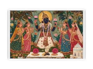 Krishna devotional traditional Indian painting canvas Canvas Print