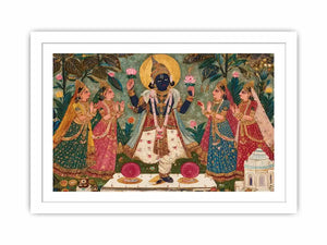 Krishna devotional traditional Indian painting canvas Canvas Print