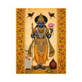 Traditional Hindu god Canvas Print with lotus and golden details in spiritual decorative style