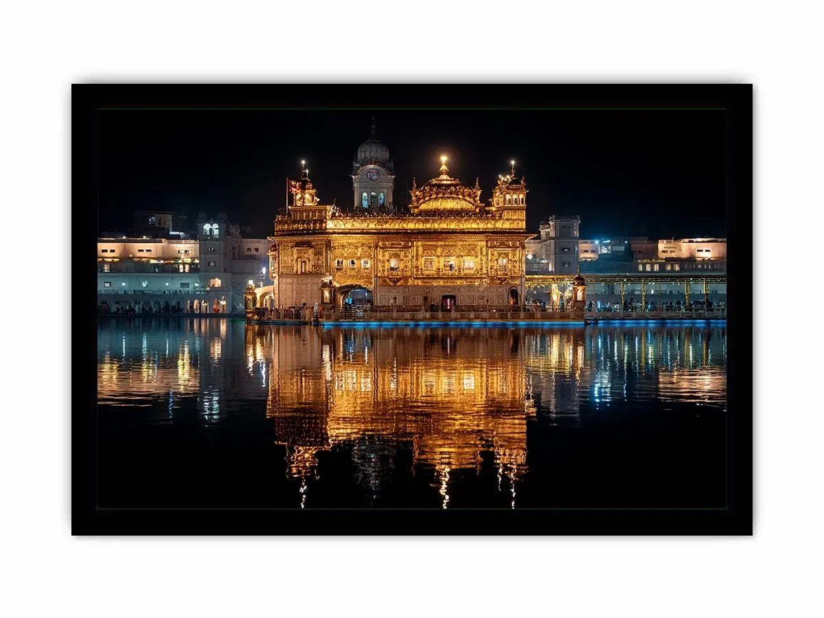 Golden Temple painting Amritsar reflection water Sikh temple spiritual Canvas Print canvas