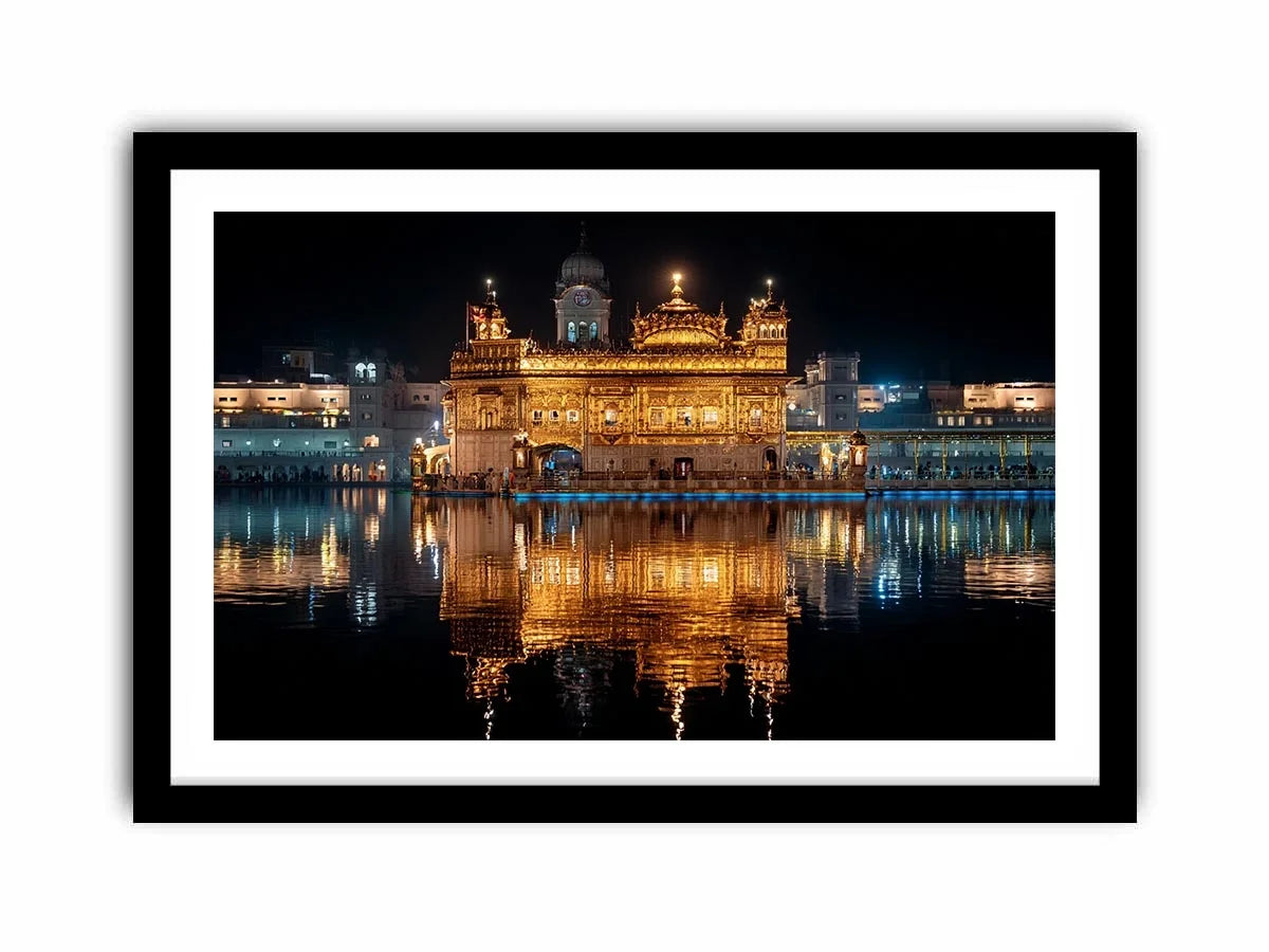 Golden Temple painting Amritsar reflection water Sikh temple spiritual Canvas Print canvas