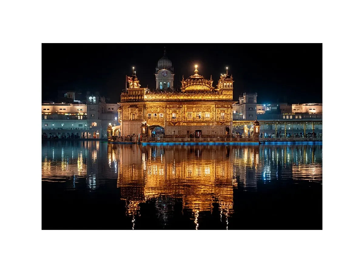 Golden Temple painting Amritsar reflection water Sikh temple spiritual Canvas Print canvas