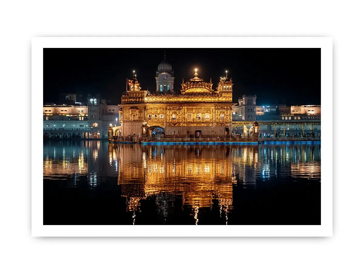 Golden Temple painting Amritsar reflection water Sikh temple spiritual Canvas Print canvas