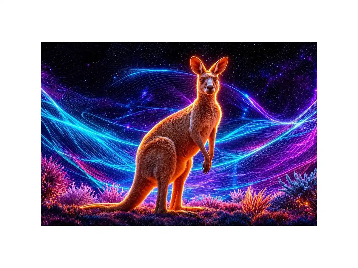   colorful kangaroo artwork contemporary decor