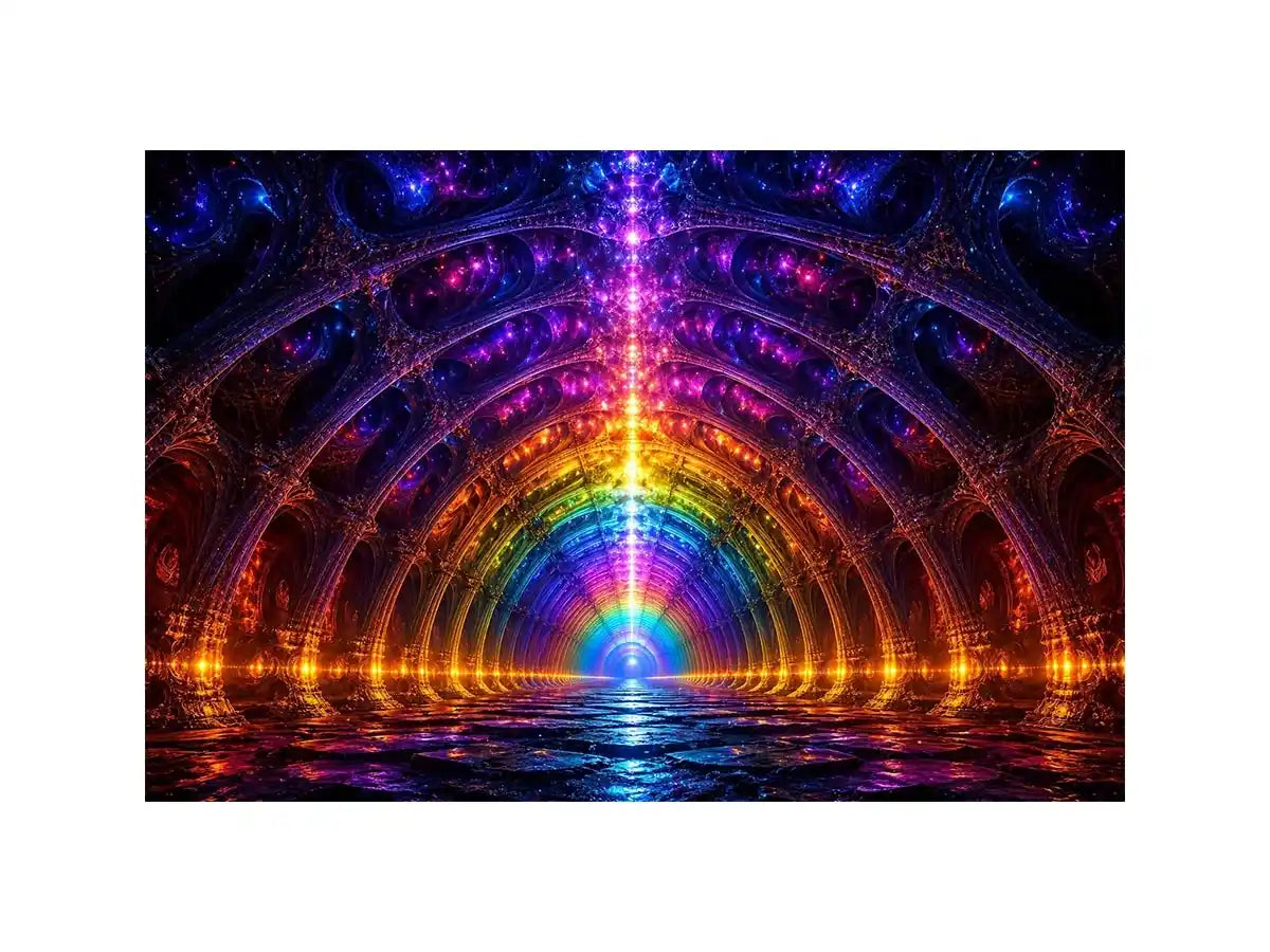   rainbow tunnel canvas print modern spaces