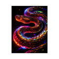   neon cosmic serpent modern canvas art