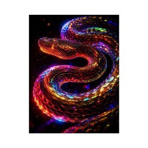   neon cosmic serpent modern canvas art