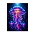   glowing jellyfish modern canvas art