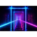   neon tunnel hallway modern canvas art