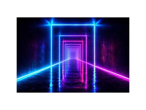   neon tunnel hallway modern canvas art