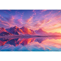   pastel mountain canvas minimalist living room