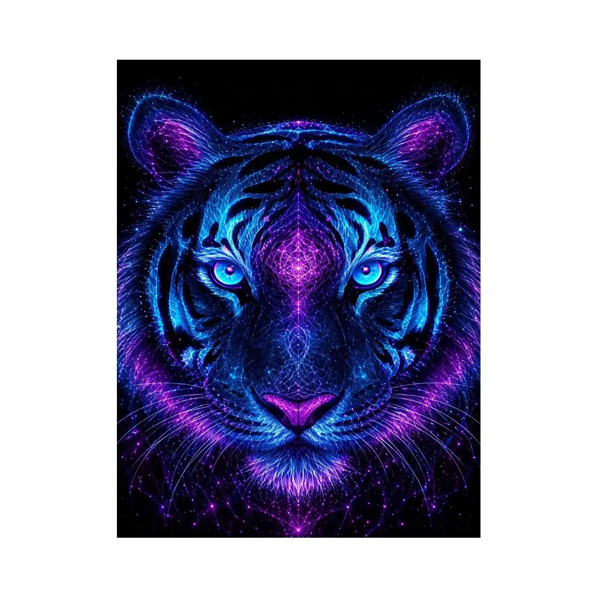   neon tiger canvas art modern gaming room decor