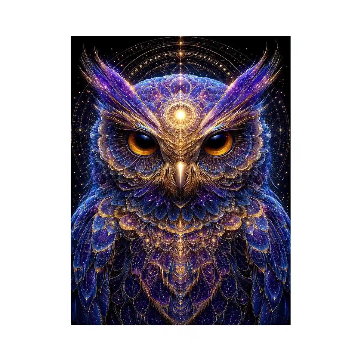   celestial owl canvas art luxury modern interiors