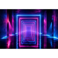   futuristic neon tunnel canvas art modern interiors