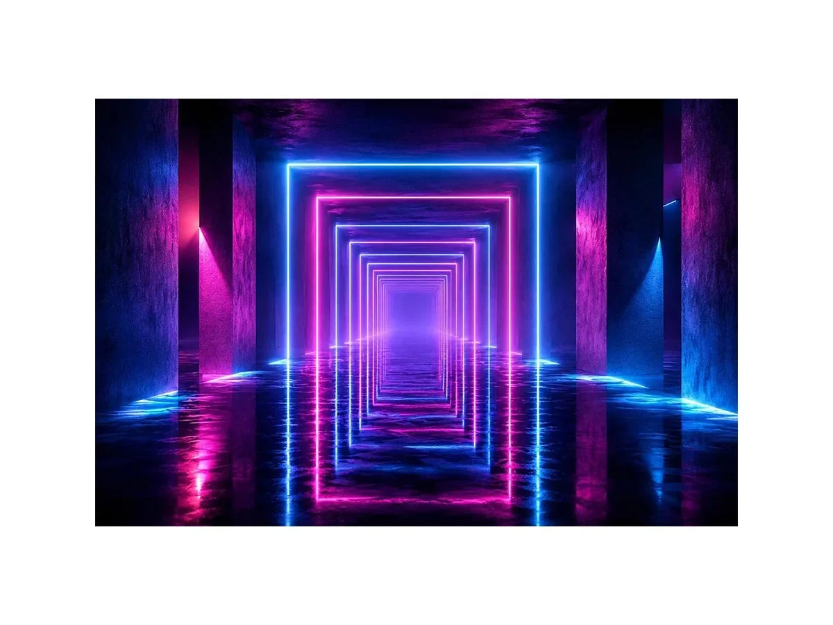   futuristic neon tunnel canvas art modern interiors