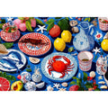   seafood kitchen coastal canvas print