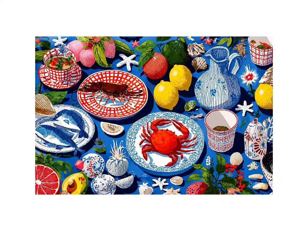   seafood kitchen coastal canvas print