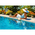   poolside woman luxury canvas art