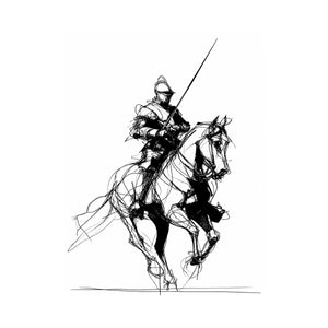   knight line art print office decor