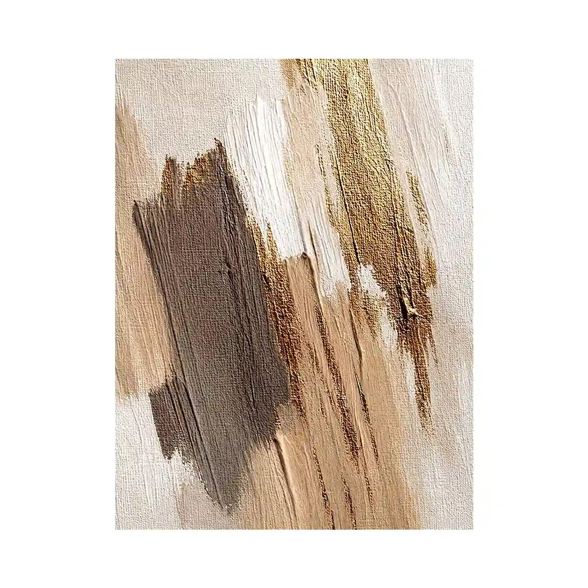   neutral gold abstract canvas bedroom
