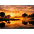   sunset lake canvas print living room