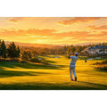   golden golf course canvas art