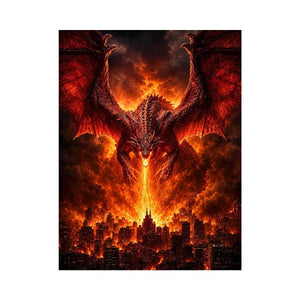   fiery dragon fantasy canvas wall art