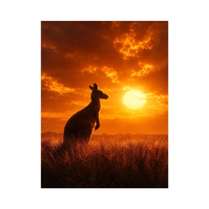   kangaroo sunset wildlife canvas print