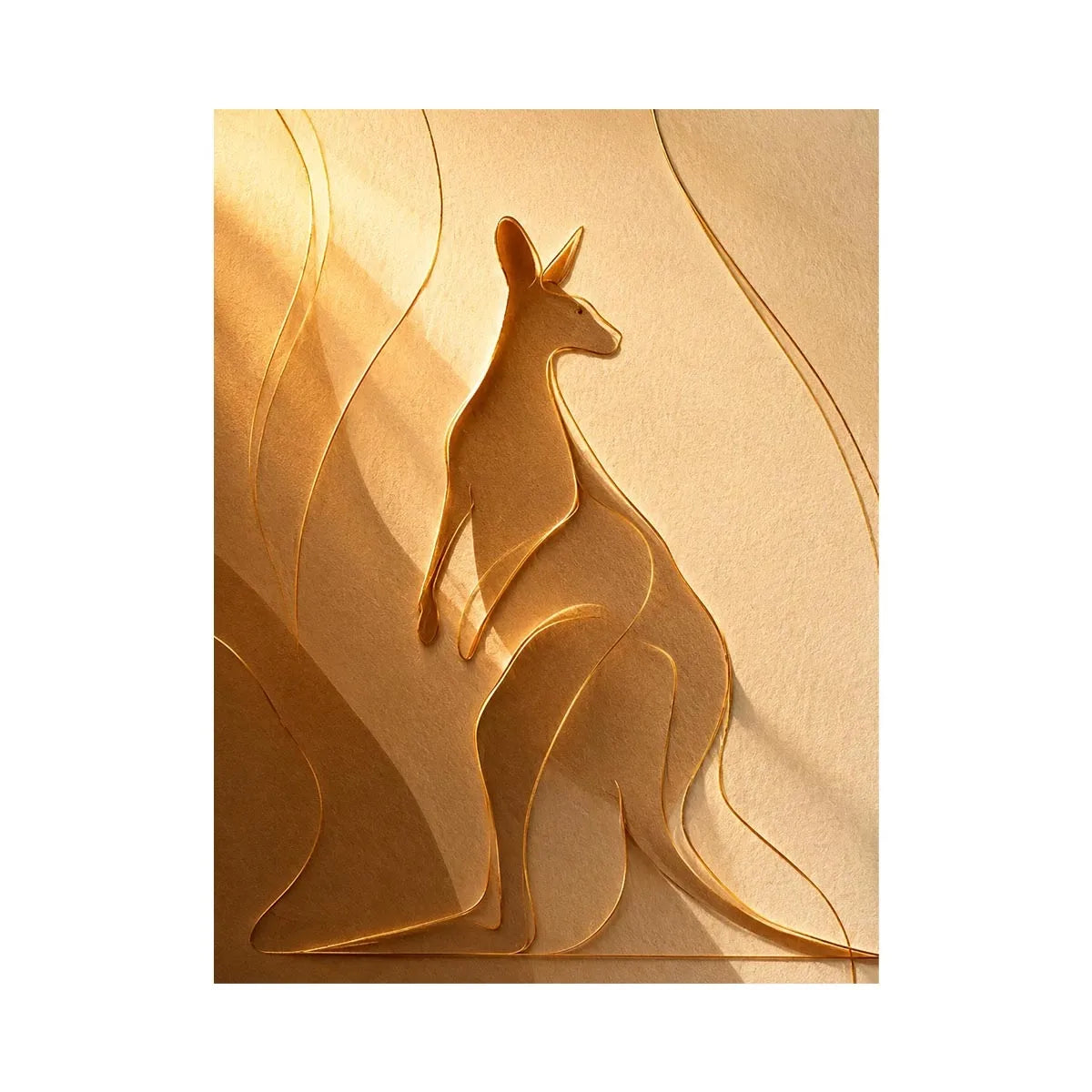   minimal kangaroo line art print