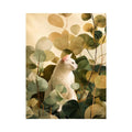   botanical cat bedroom canvas print
