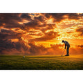  golf sunset office canvas art