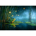   dreamy frog teal room canvas print