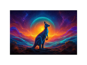   neon kangaroo canvas art