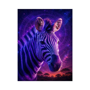   purple zebra portrait art