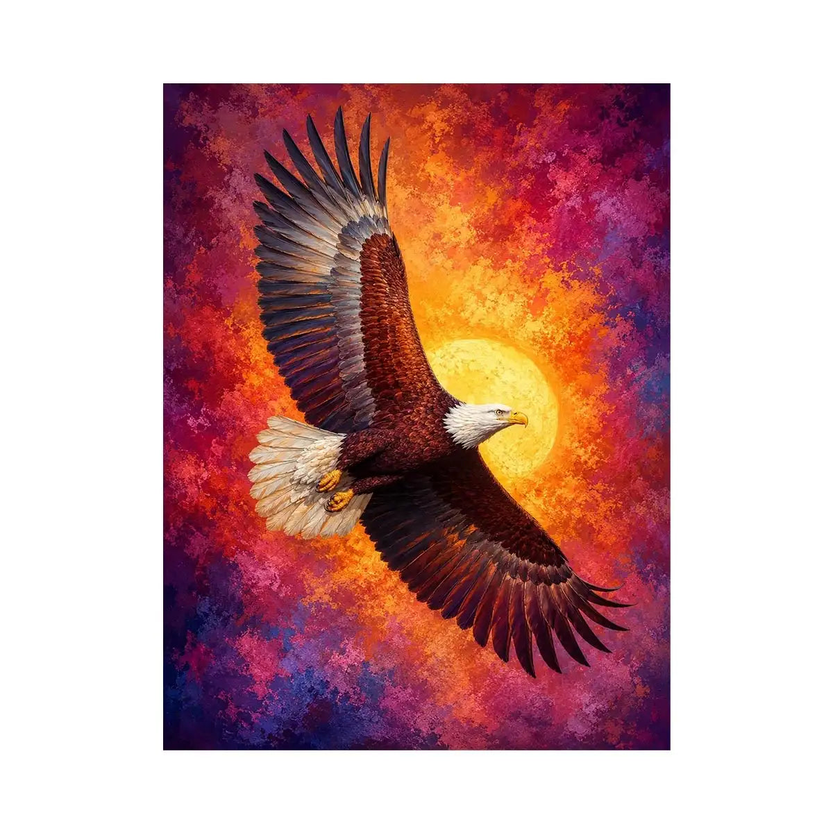   bald eagle crimson flight canvas art office