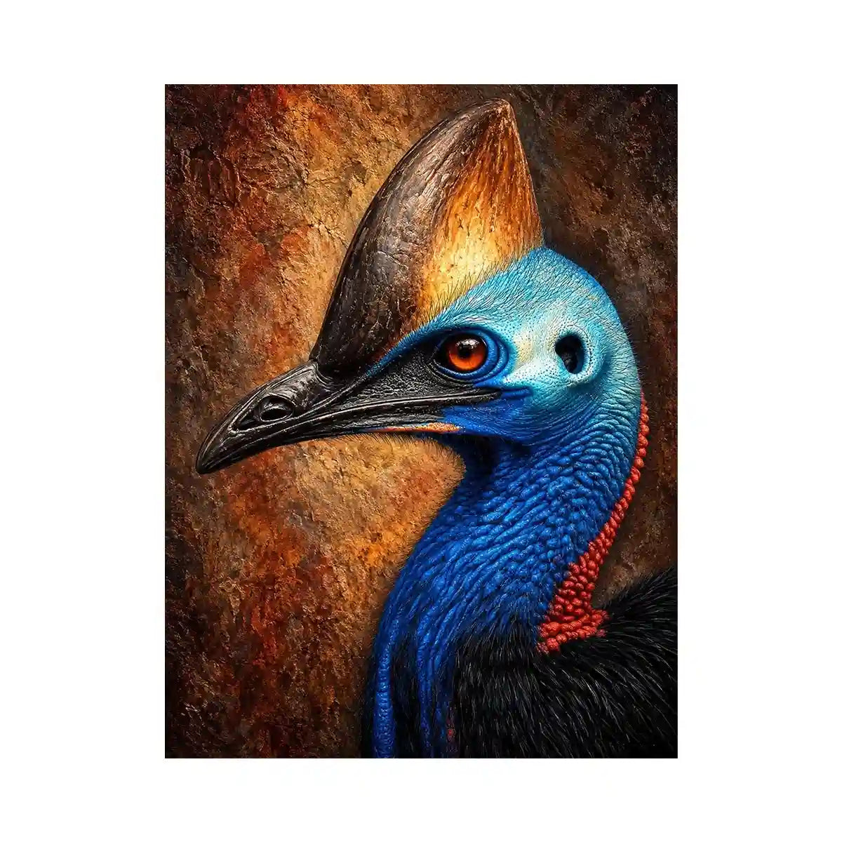   cassowary portrait wall art office