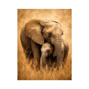   savanna elephant family canvas art