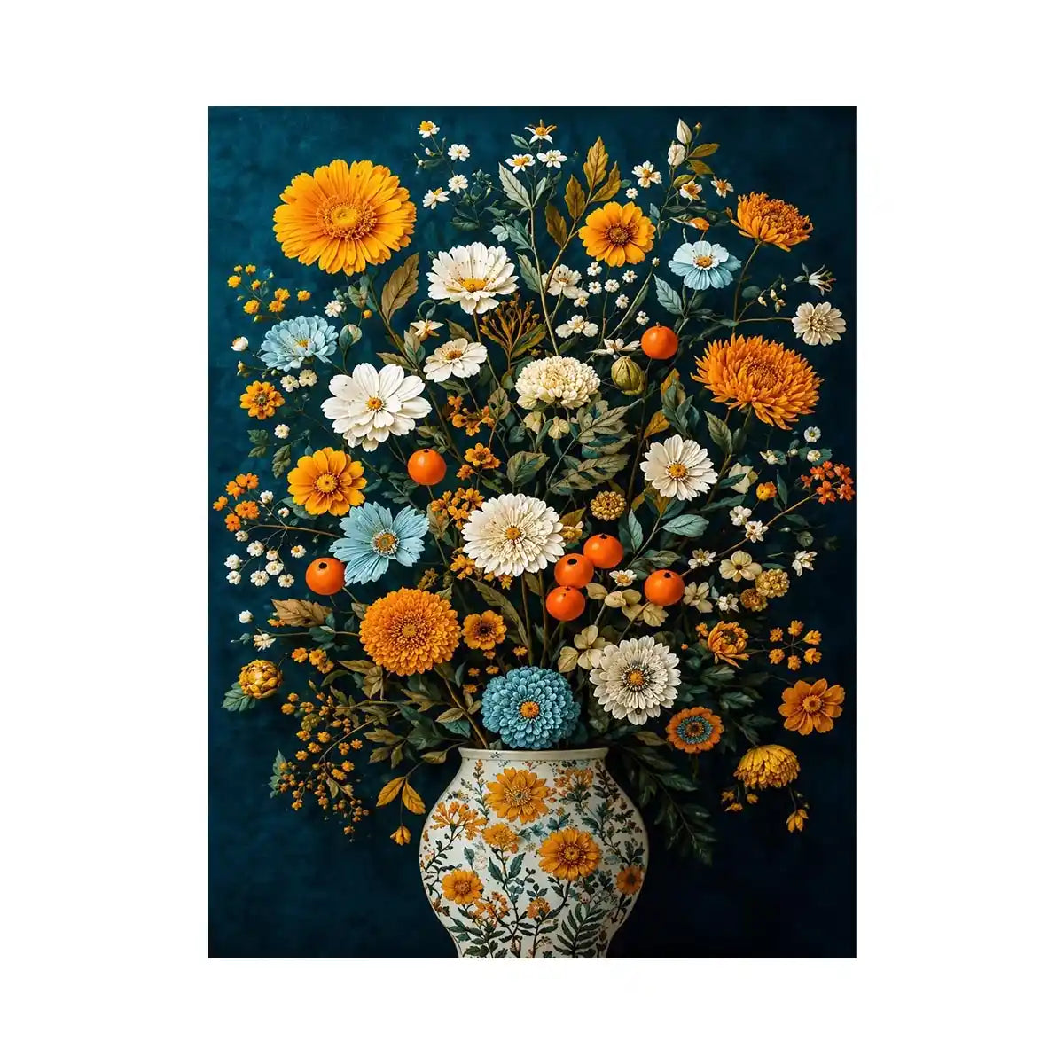   midnight floral vase canvas print