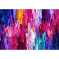   pink blue abstract impasto canvas