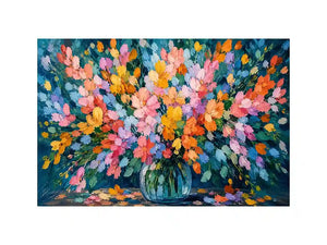   abstract pastel flower field colorful modern wall art