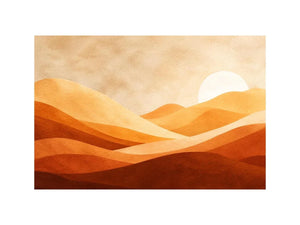   minimalist desert dunes neutral boho landscape art