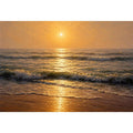   soft golden sunrise ocean serene coastal wall art