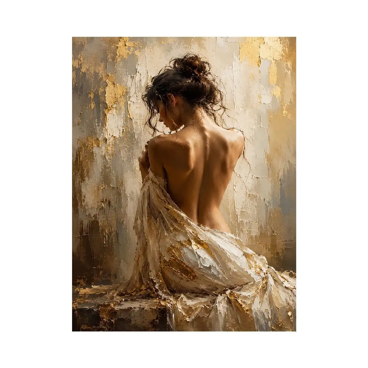   elegant figurative woman canvas bedroom