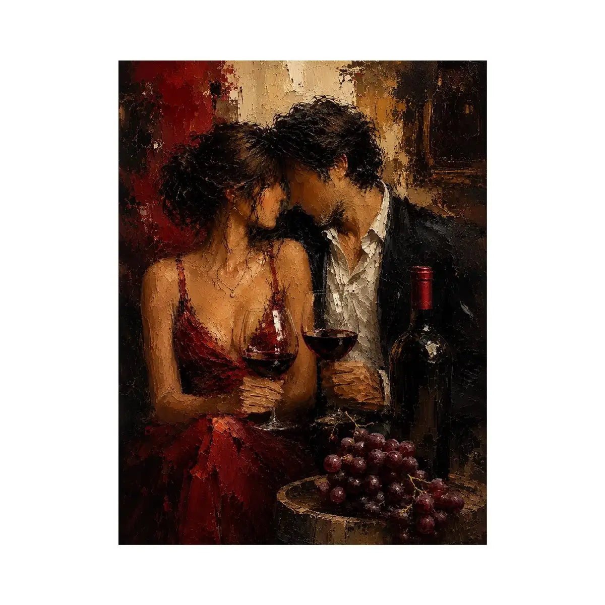   romantic wine couple canvas dining room