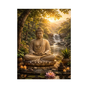   buddha meditation lotus canvas artwork