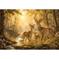   deer family forest canvas art