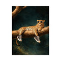   funny leopard sunglasses sneakers canvas art