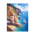   mediterranean cliffside village canvas art