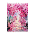   pink blossom pathway canvas print bedroom